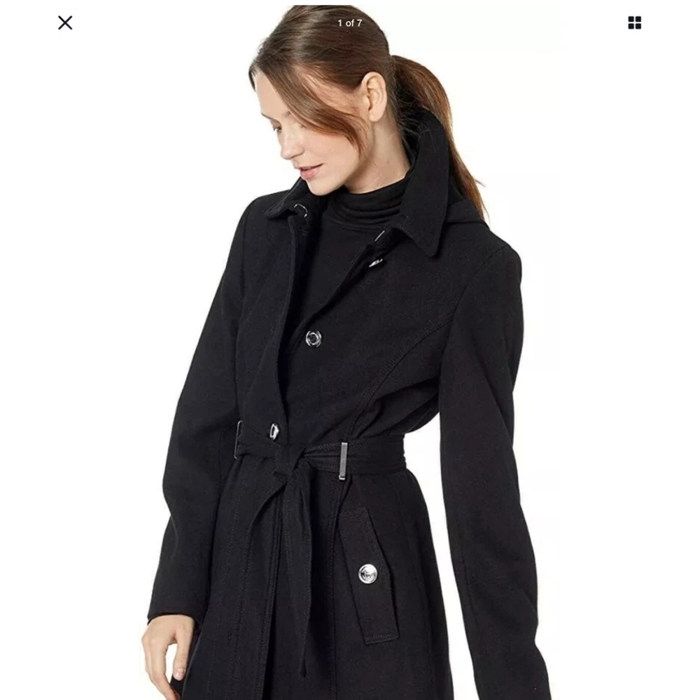 Calvin Klein Elegant Black Women's Coat With Belt